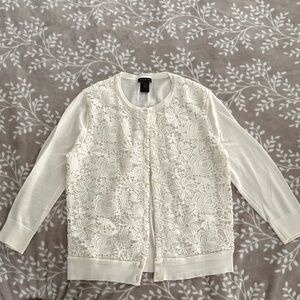 Ann Taylor Factory Cream Lace Cardigan